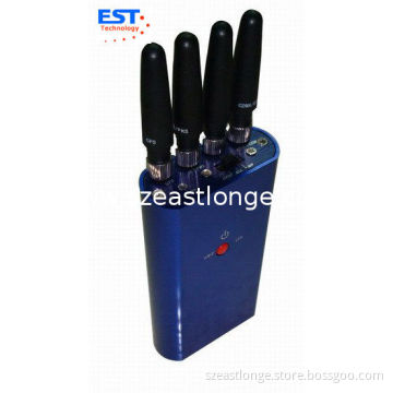 Gps 25dbm Portable Cell Phone Jammer Est-808kd , 1500 - 1600mhz Frequency
